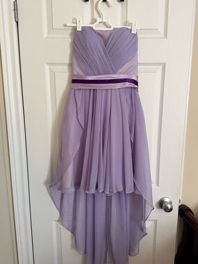 Lavender Strapless High-Low Chiffon Dress